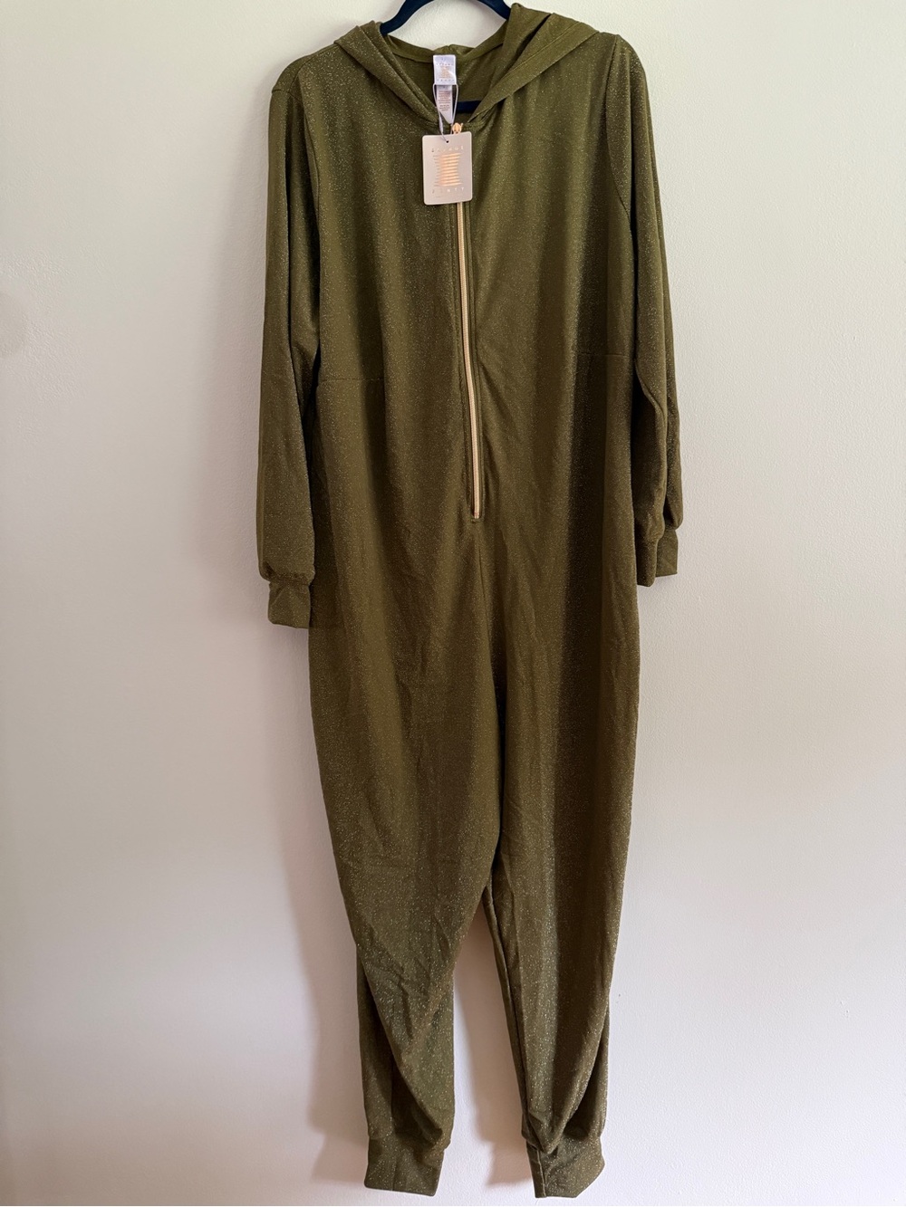 NWT Savage X Fenty Sleep & Shine Hooded Onesie Jumpsuit Military Olive Green XXL